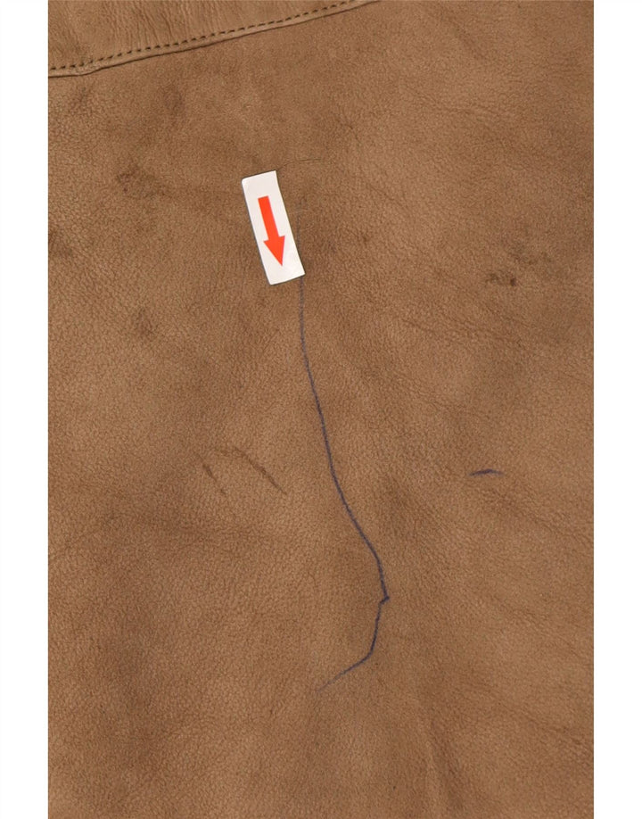 Palton supradimensionat din shearling vintage pentru femei UK 10 mic maro