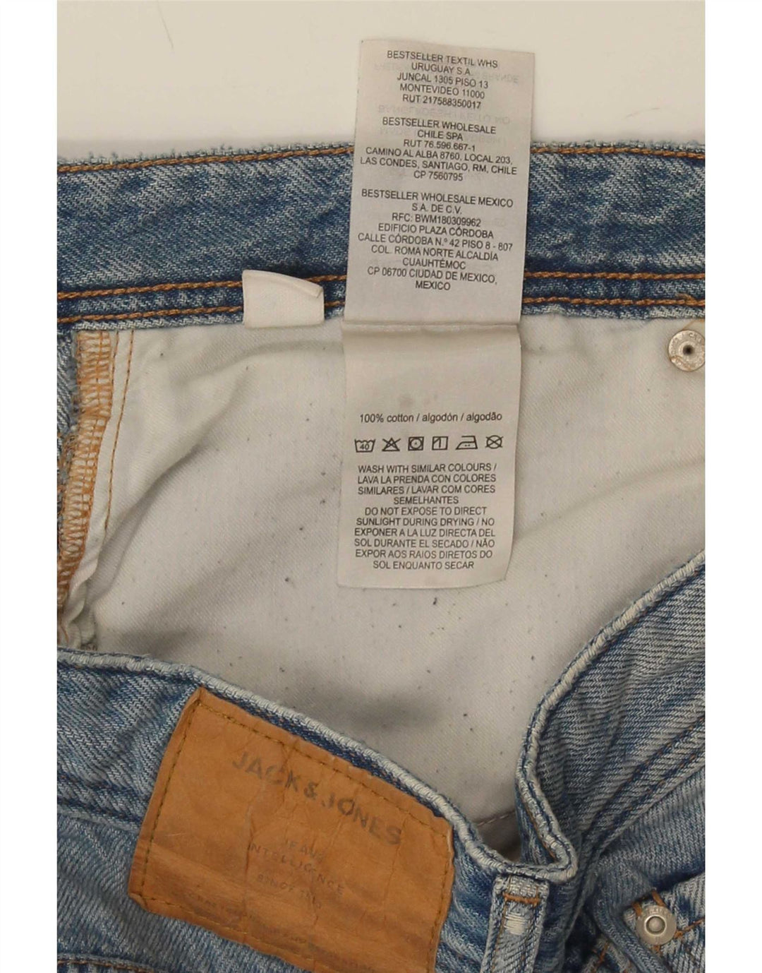 Blugi slim pentru bărbați Jack & Jones Distressed W36 L28 Bumbac albastru