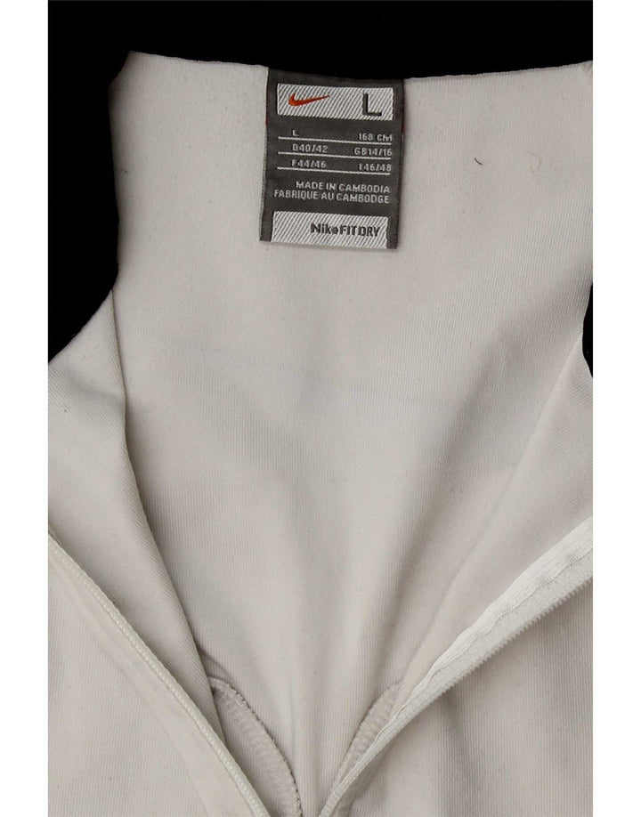 Jachetă de top pentru trening Nike Dri Fit pentru femei UK 14/16 Large White