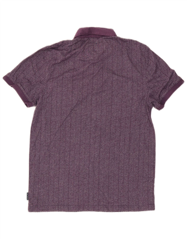 Tricou polo pentru bărbați Ted Baker Mărimea 3 Medium Purple Herringbone