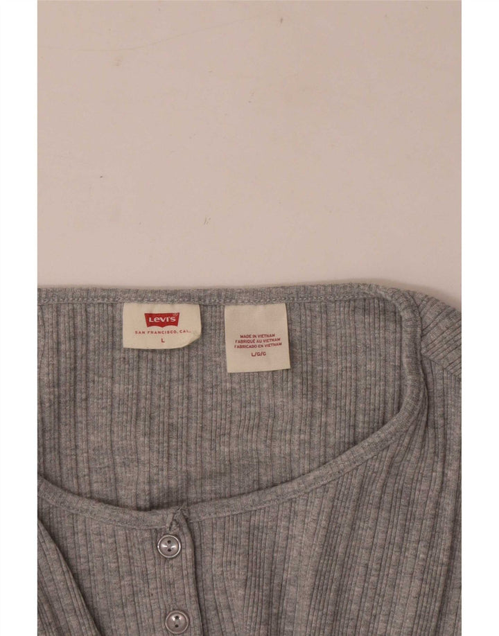 Levi's Femei Regular Top cu mânecă lungă UK 14 Large Gri