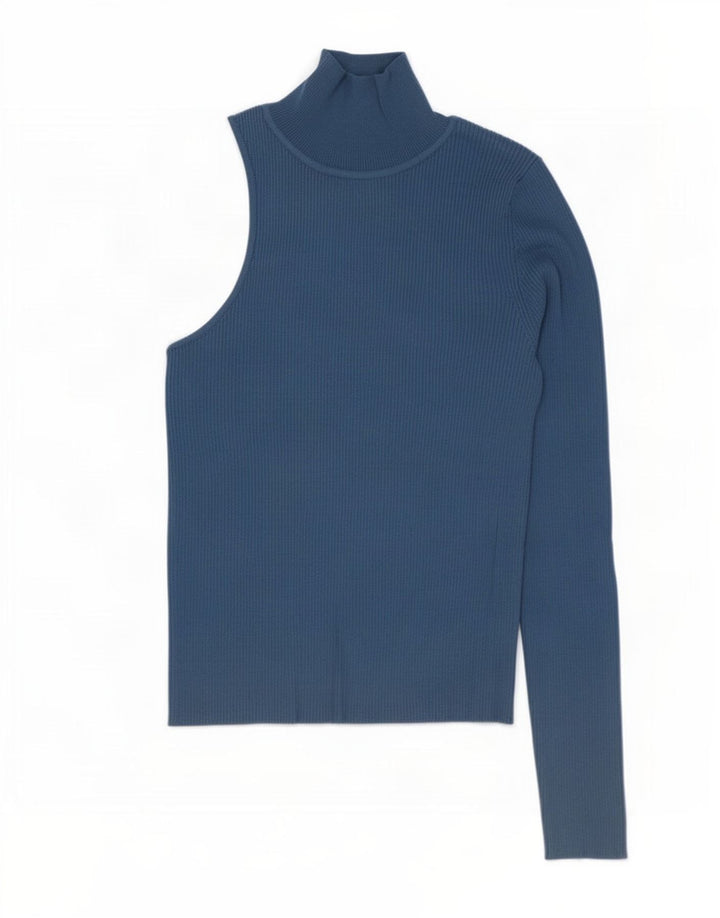 Top cu un umăr pentru femei Zara UK 12 Medium Blue Viscose