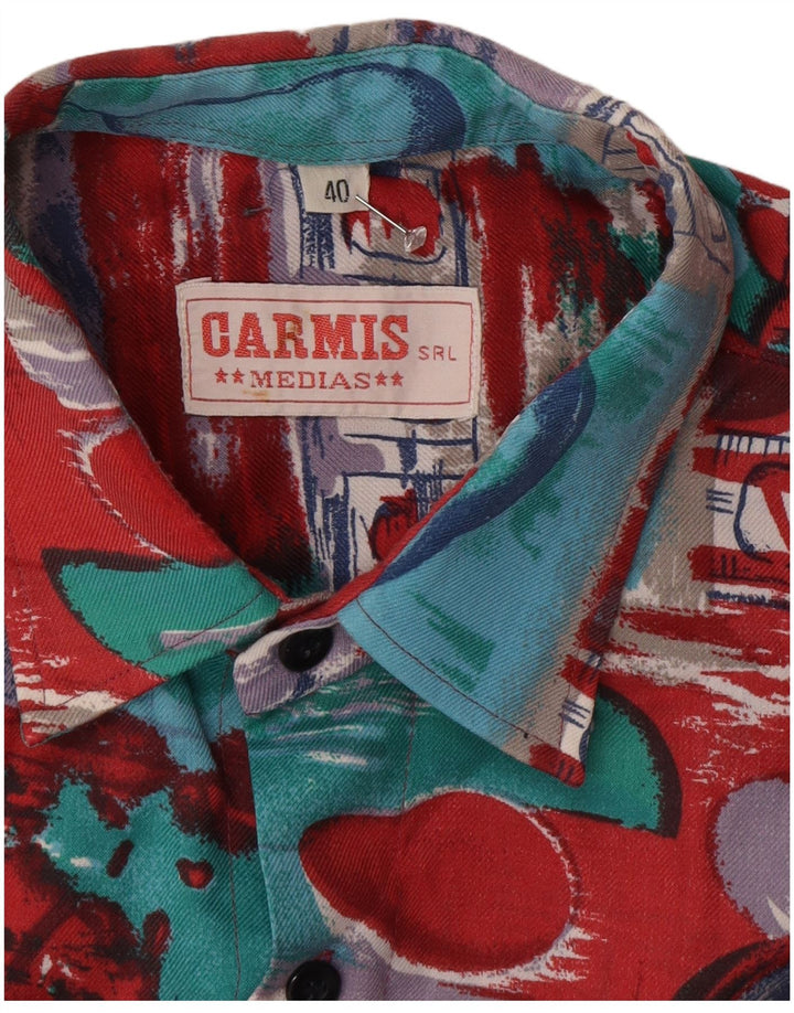 Cămașă Vintage pentru bărbați cu model abstract, mică, multicoloră