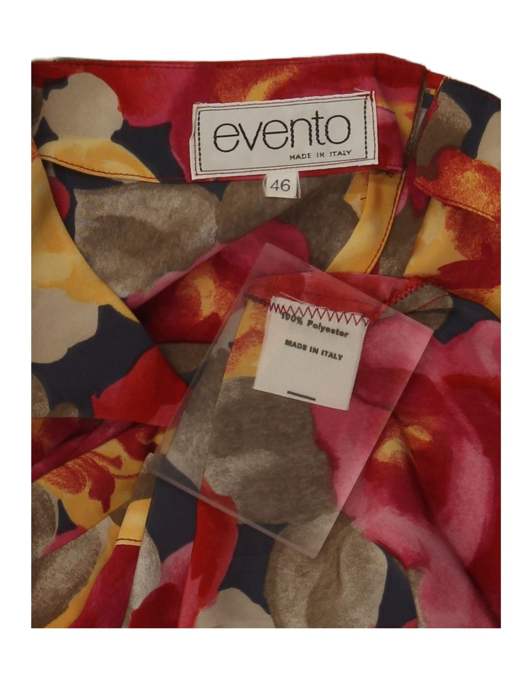 Bluză Vintage Femei Top IT 46 Poliester Floral Multicolor Mare