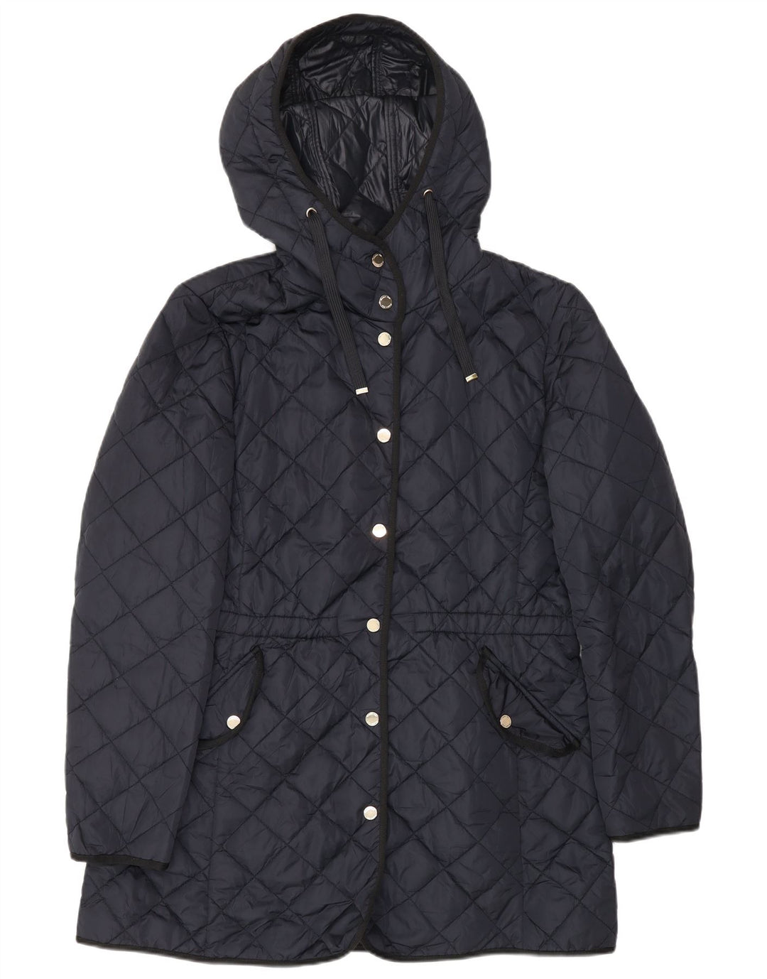 Jachetă matlasată cu glugă Massimo Dutti pentru femei UK 18 XL bleumarin