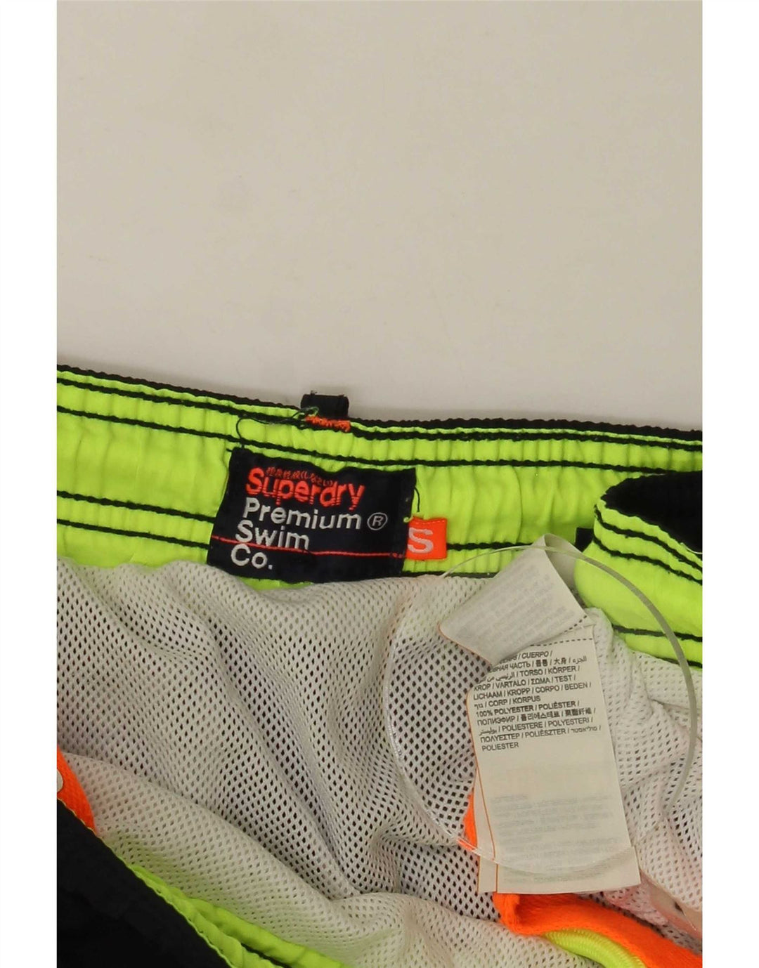 Pantaloni scurți de înot Superdry pentru bărbați, poliester negru mic