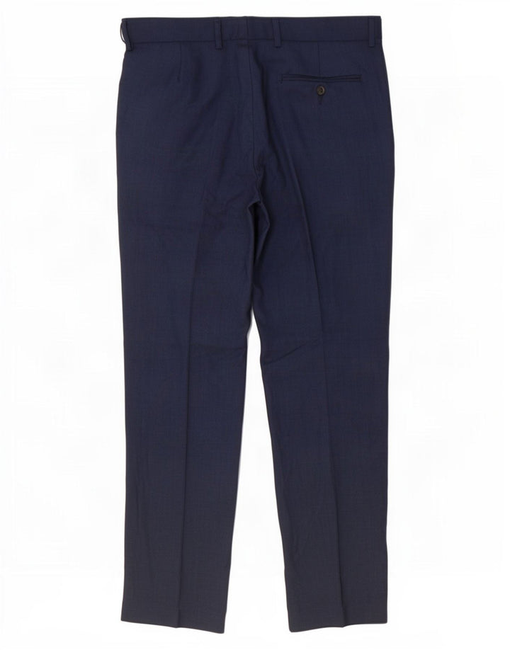 Pantaloni de costum pentru bărbați Marks & Spencer, cu tăiere obișnuită, L34 L31, poliester bleumarin