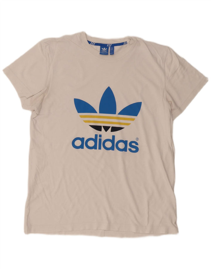 Tricou grafic ADIDAS pentru bărbați Top mare din bumbac alb