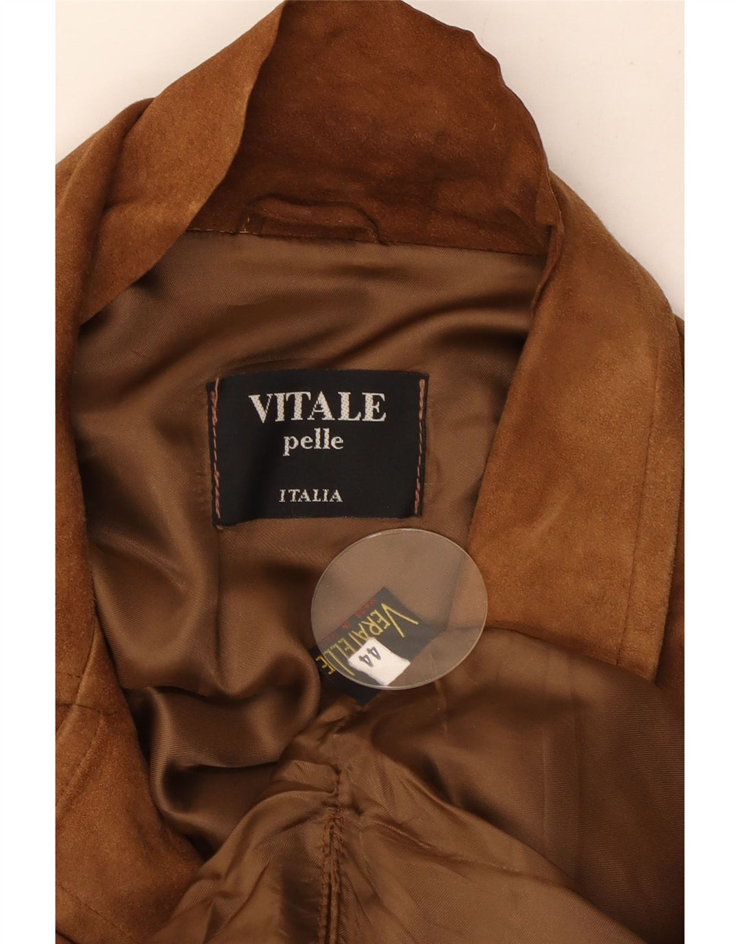 Jachetă vintage de piele intoarsa pentru femei IT 44 maro mediu din piele