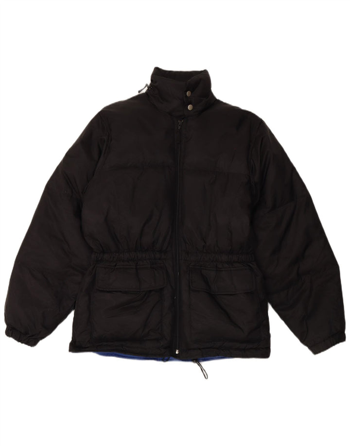 Jachetă căptușită vintage pentru bărbați UK 38 Poliester mediu negru