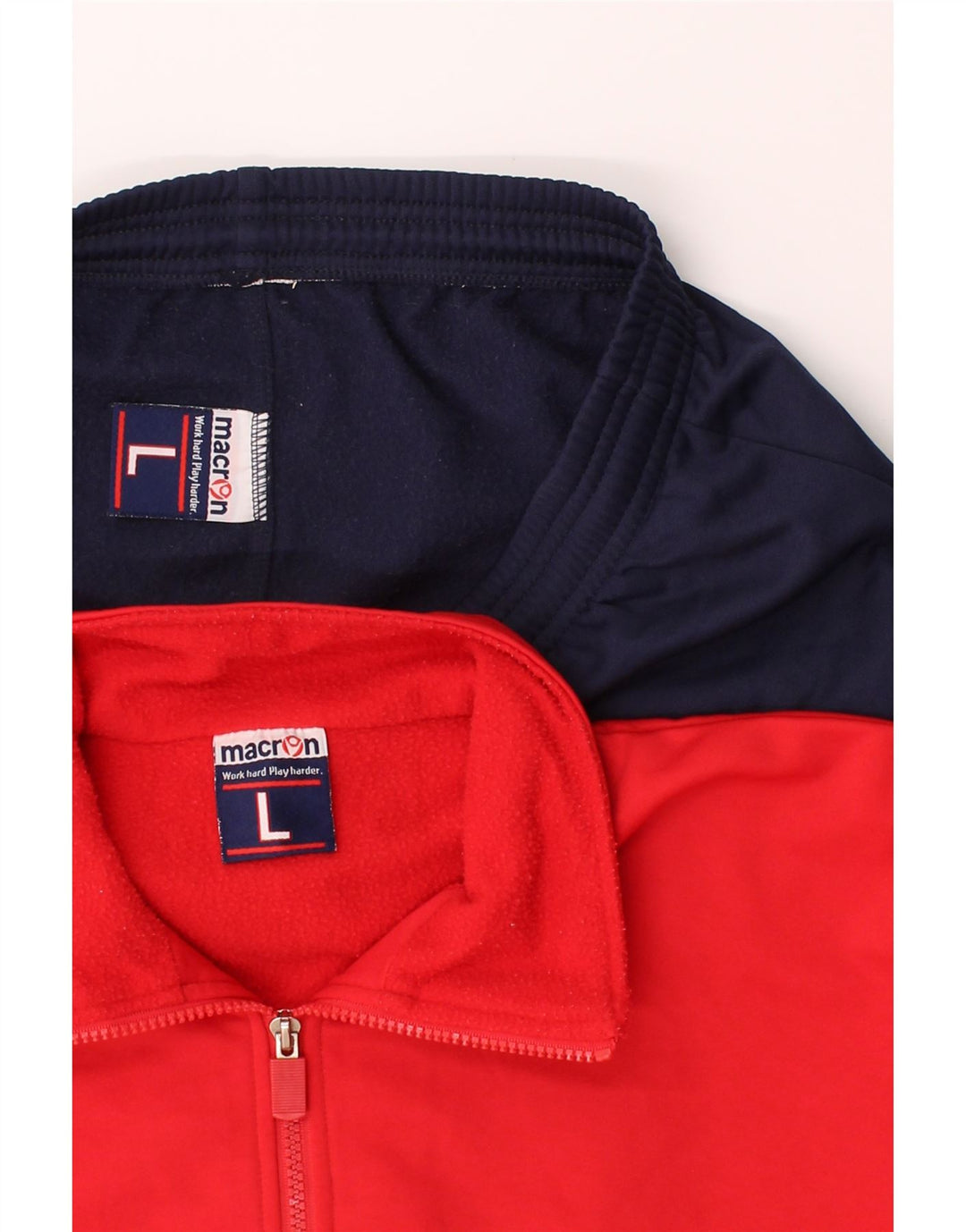 MACRON Mens Graphic Full Tracksuit Large Red Colourblock Polyester Vintage Macron and Second-Hand Macron from Messina Hembry 