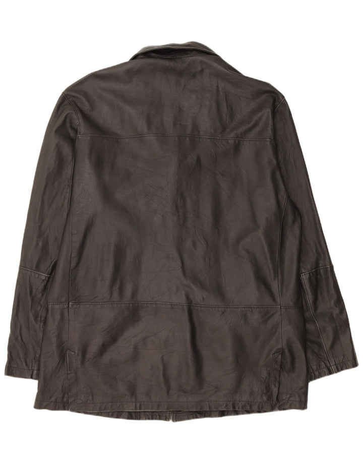 Jachetă Blazer pentru bărbați cu 3 nasturi Bizzarro IT 54 2XL din piele neagră