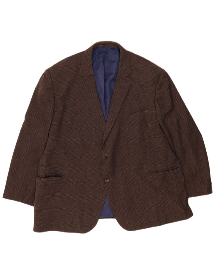 Jachetă pentru bărbați Marks & Spencer, cu 2 nasturi, UK 52 3XL, maro, picioare de găină