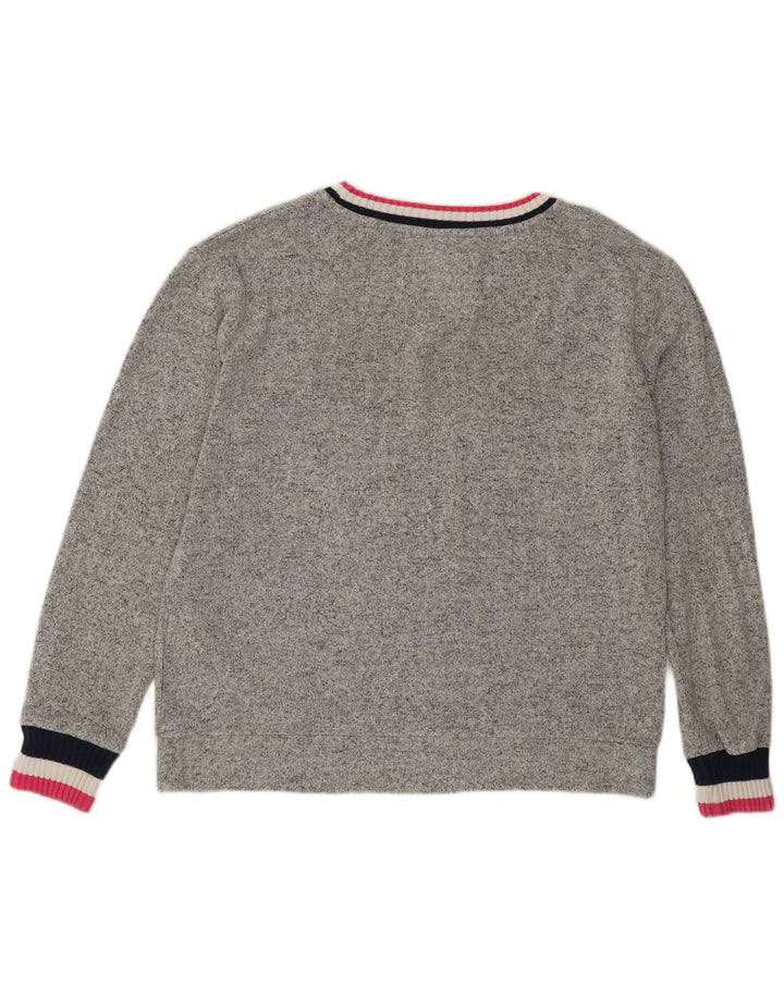 SUPERDRY Pulover grafic pentru femei UK 12 Viscoză gri mediu
