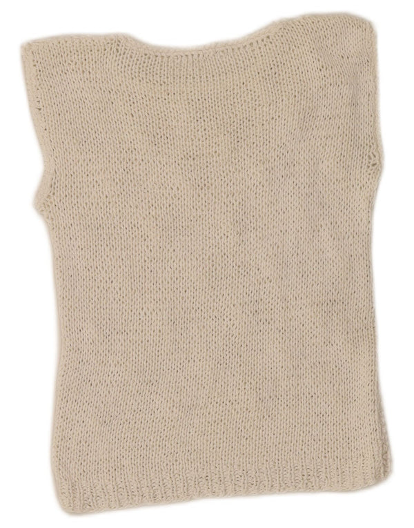 Vintage Womens Crop Vest Tank Top UK 4 XS Alb