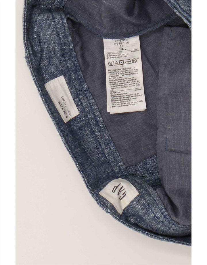 Pantaloni calduri curbate Gap pentru femei US 2 XS W28 Bumbac albastru