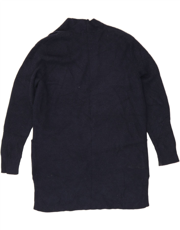 MARKS & SPENCER Womens Longline Cardigan Sweater UK 14 Large Navy Blue Vintage Marks & Spencer and Second-Hand Marks & Spencer from Messina Hembry 