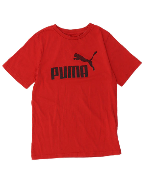 Tricou grafic PUMA pentru băieți Top 10-11 ani bumbac roșu mediu