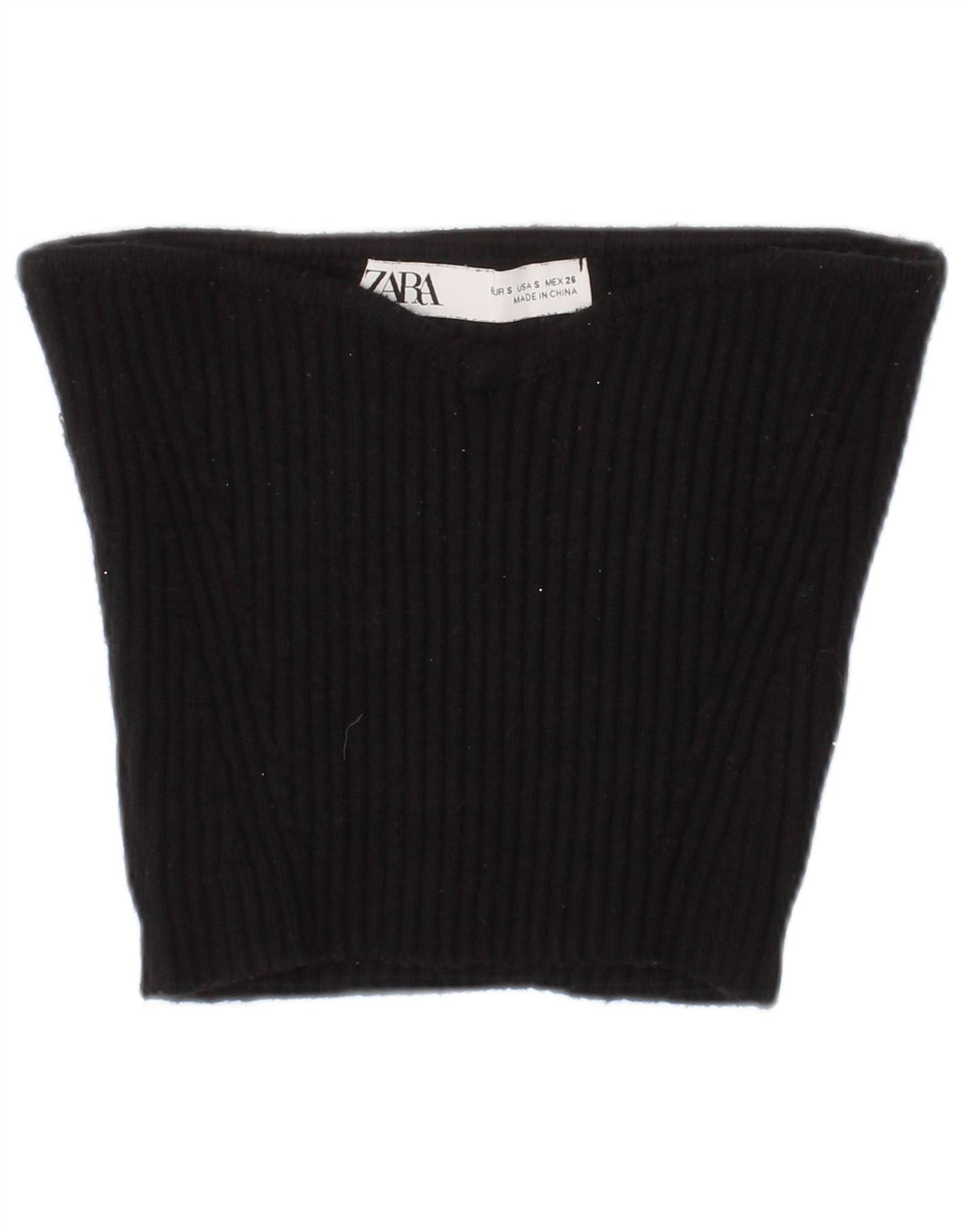 Top crop pentru femei Zara, cu umăr deschis, mic, negru, viscoză