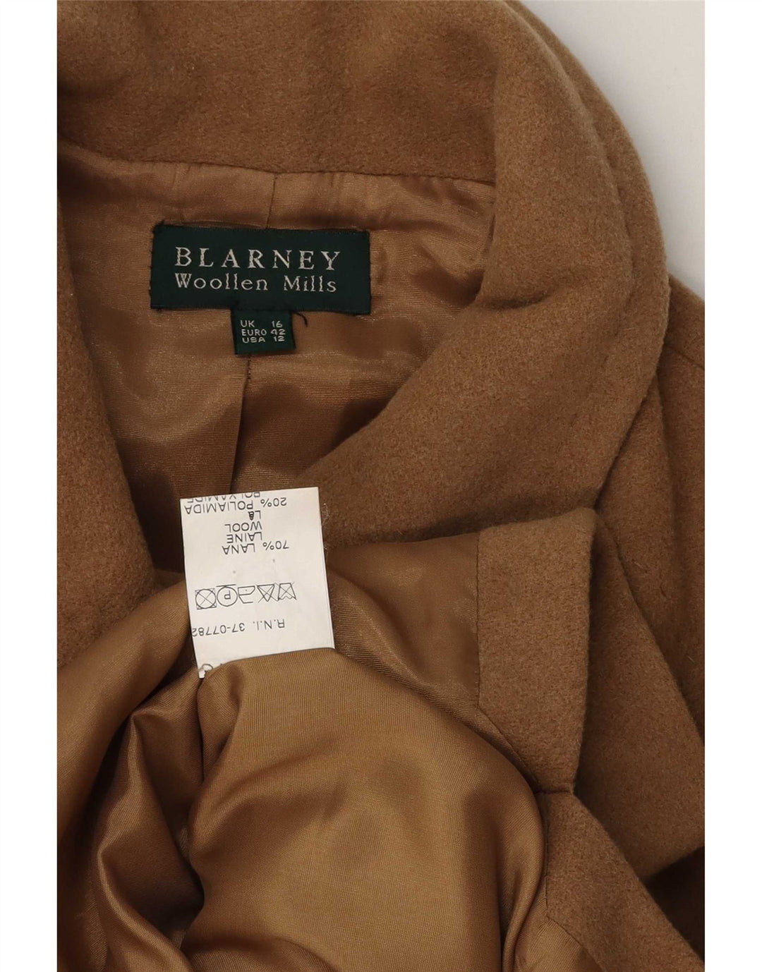 Blarney Woolen Mills Palton pentru femei UK 16 Lână mare, bej