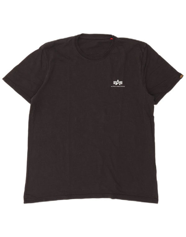 Tricou pentru bărbați Alpha Industries Top Medium Negru Bumbac