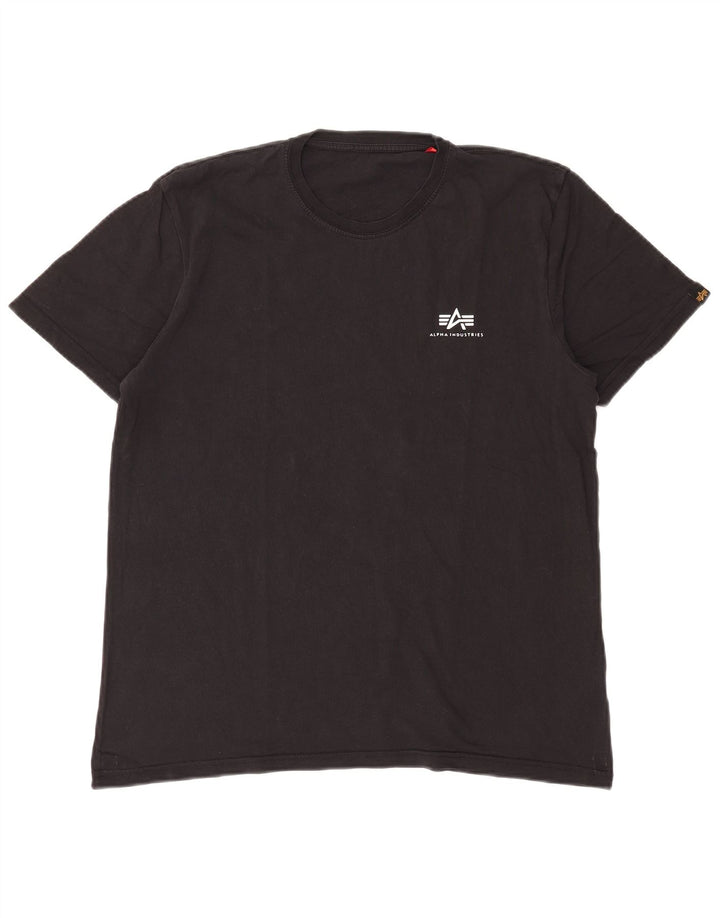 Tricou pentru bărbați Alpha Industries Top Medium Negru Bumbac
