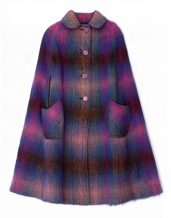 Strathtay Originals Womens Cape Coat One Size Multicoloured Tie Dye Mohair