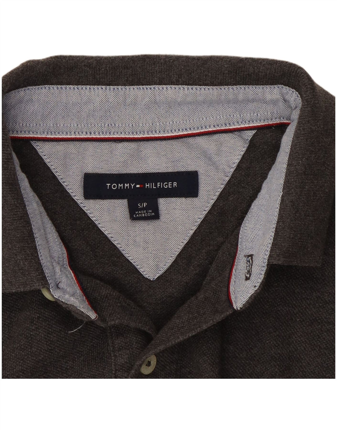 Tricou polo Tommy Hilfiger pentru bărbați, bumbac gri mic