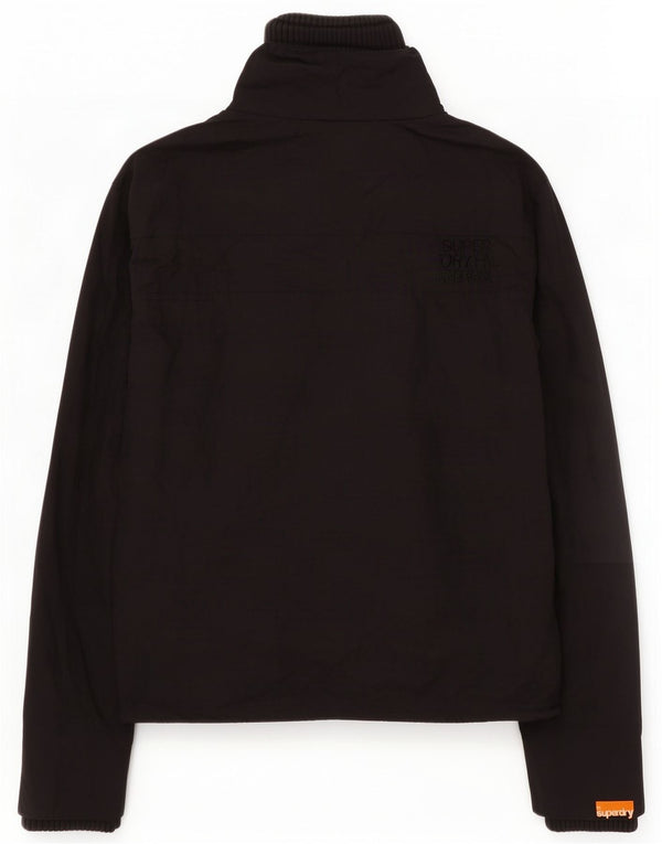 Jachetă de ploaie grafică Superdry pentru femei UK 14 Medium Black Nylon