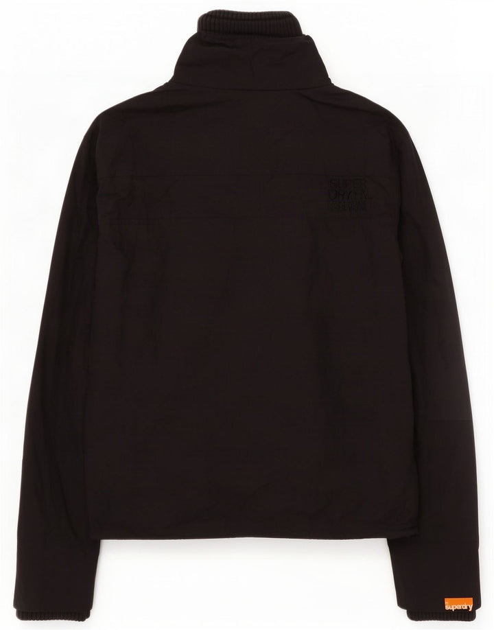 Jachetă de ploaie grafică Superdry pentru femei UK 14 Medium Black Nylon