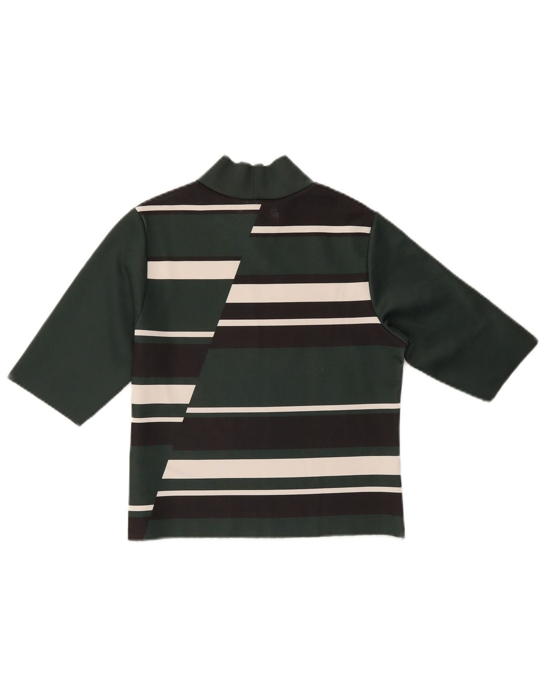 Crop Top pentru femei ZARA mânecă 3/4 UK 12 Medium Green Colorblock