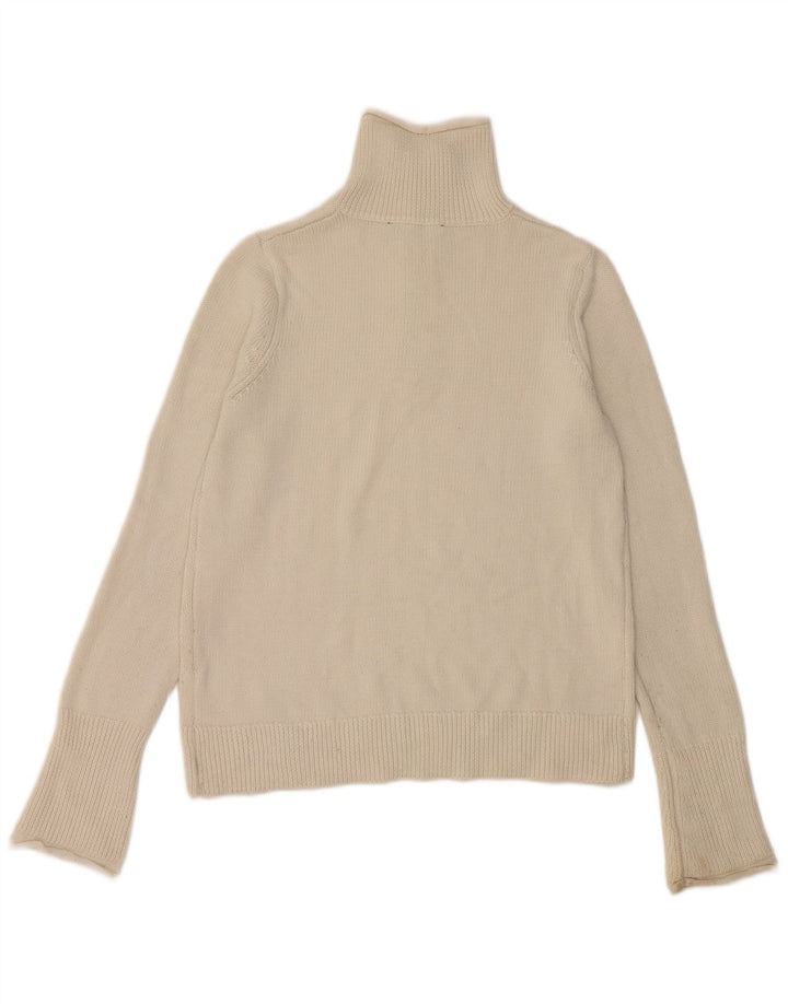 Pulover pentru femei Zara, cu fermoar, cu gât, UK 14, mare, alb