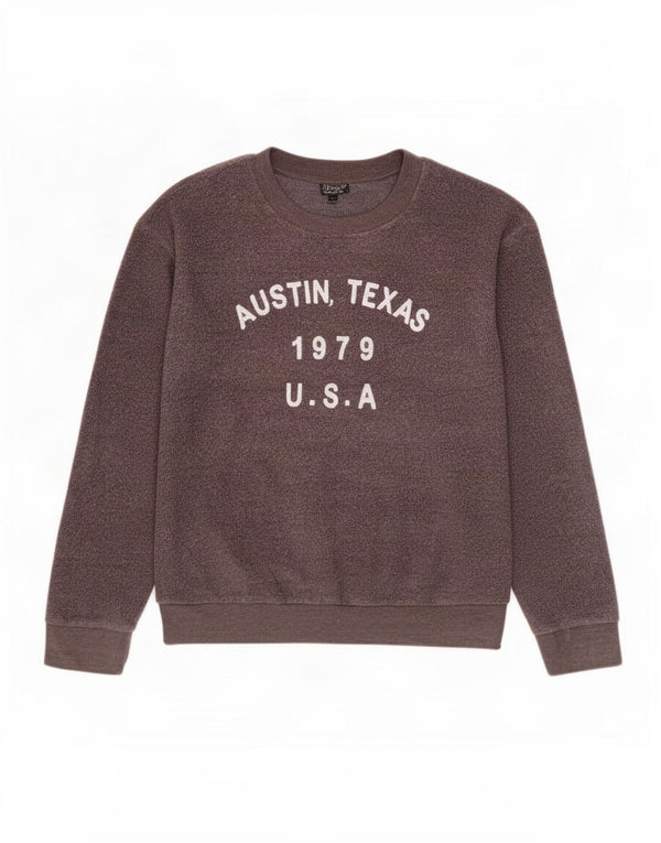 Pulover supradimensionat din lână pentru femei Topshop UK 8 Poliester maro mic