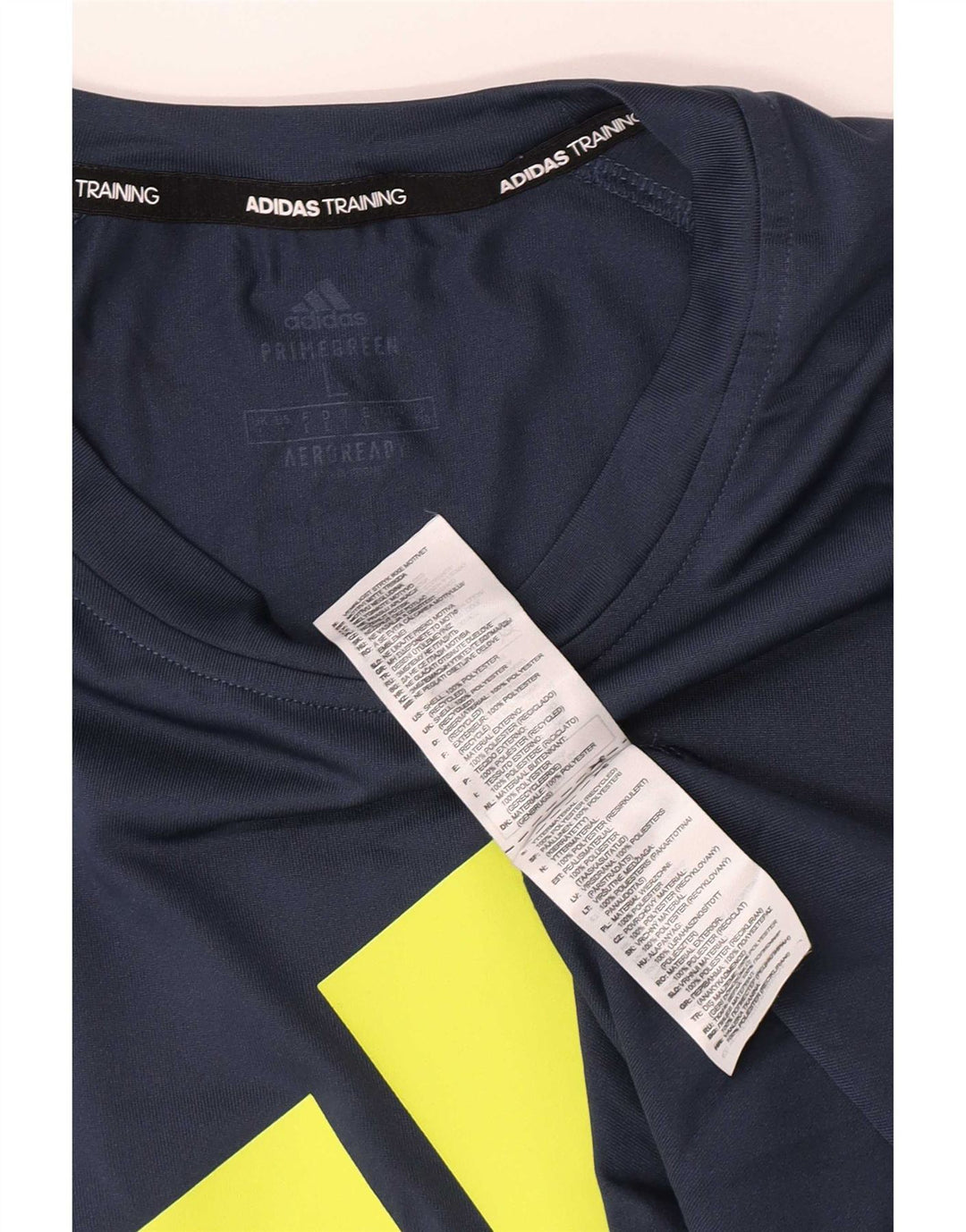 Tricou cu grafică obișnuită Adidas pentru bărbați Top mare, albastru bleumarin, color block