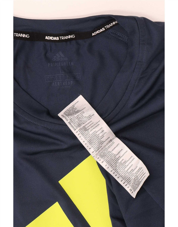 Tricou cu grafică obișnuită Adidas pentru bărbați Top mare, albastru bleumarin, color block