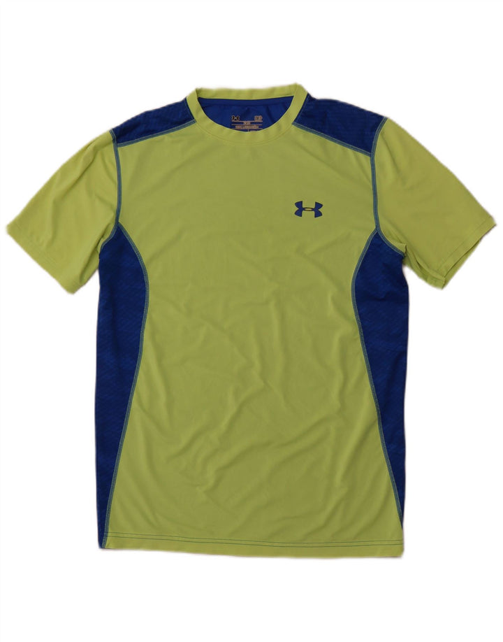 Tricou pentru bărbați UNDER ARMOUR Heat Gear Top mic verde Colorblock