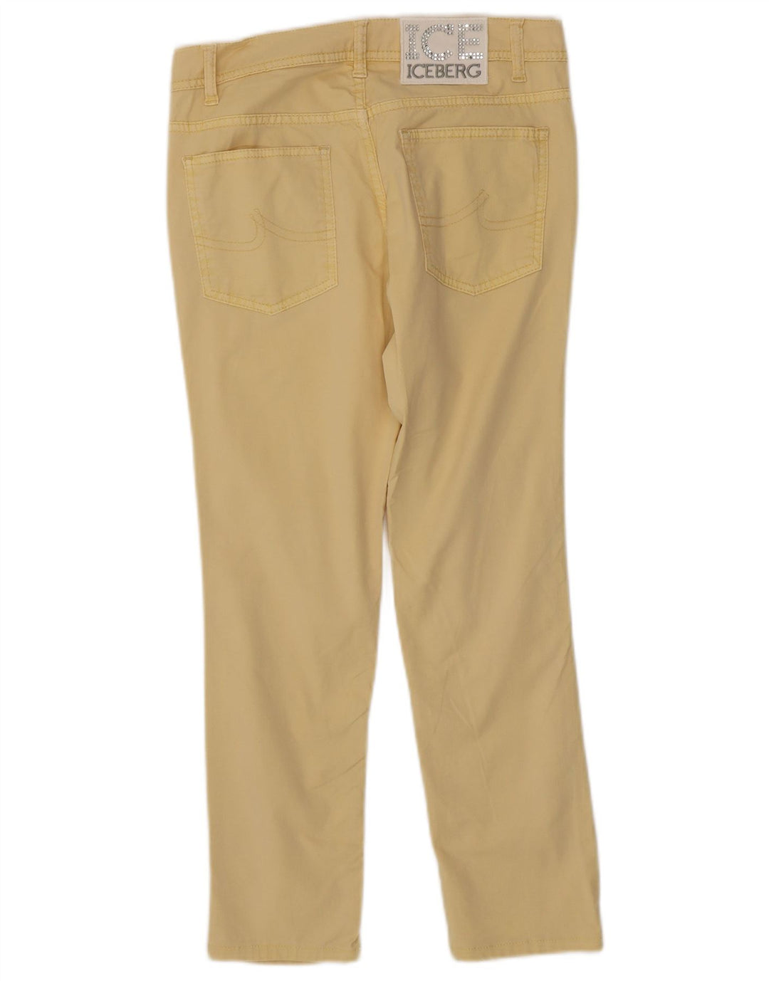 Pantaloni cropped slim pentru femei ICEBERG L27 L25 galbeni