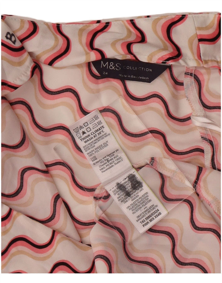 MARKS & SPENCER Bluză fără mâneci pentru femei UK 24 4XL Pink Chevron