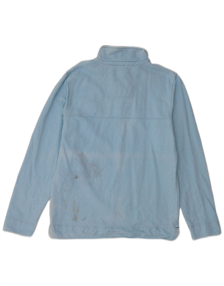 Crew Clothing Hanorac pentru bărbați cu fermoar și gât Pulover Bumbac albastru mediu