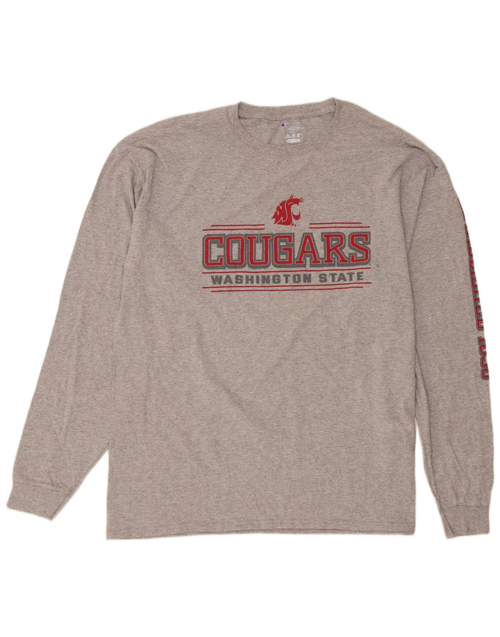 Champion pentru bărbați Washington State Cougars Graphic Top cu mânecă lungă, 2XL, gri