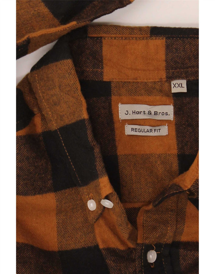 Cămașă de flanel pentru bărbați J. Hart & Bros, 2XL, maro, vichy