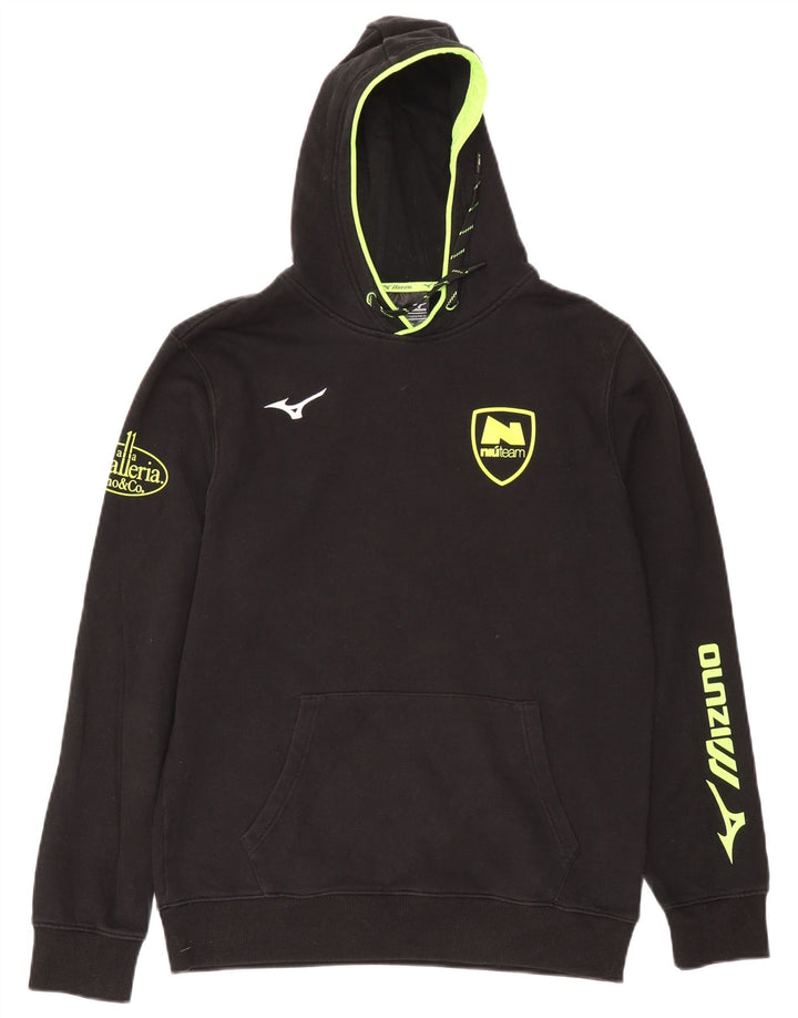 Pulover Mizuno pentru bărbați cu capota, mare, negru, bumbac