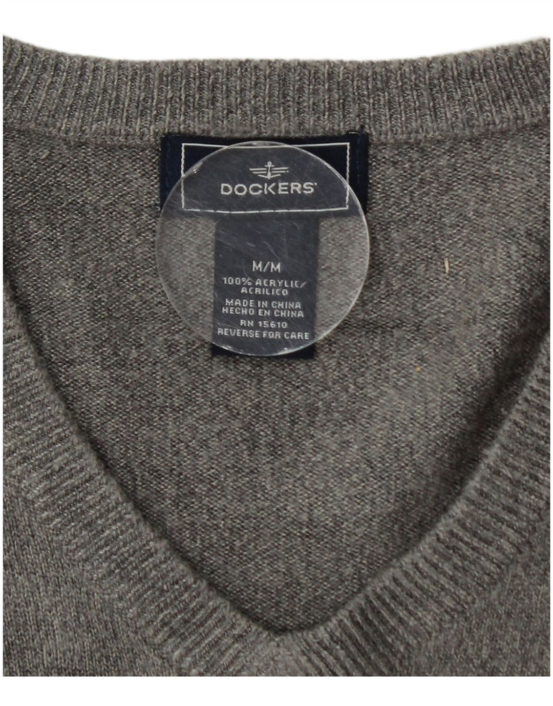 Pulover Dockers pentru bărbați cu decolteu în V, gri mediu acrilic