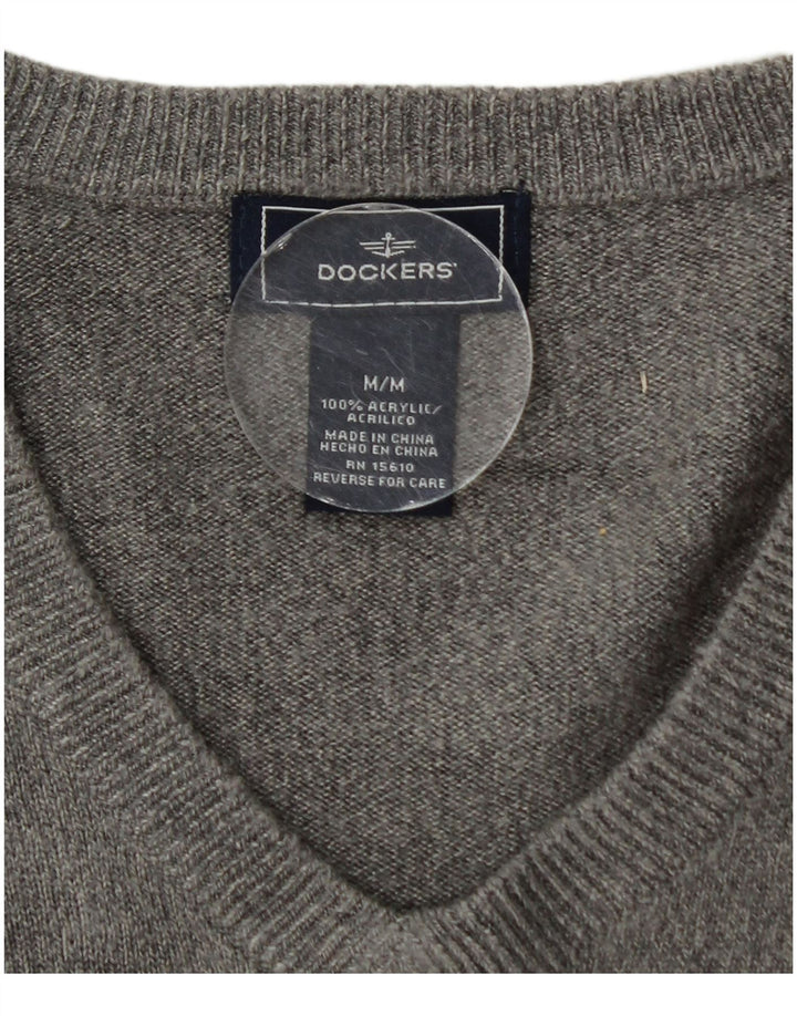 Pulover Dockers pentru bărbați cu decolteu în V, gri mediu acrilic
