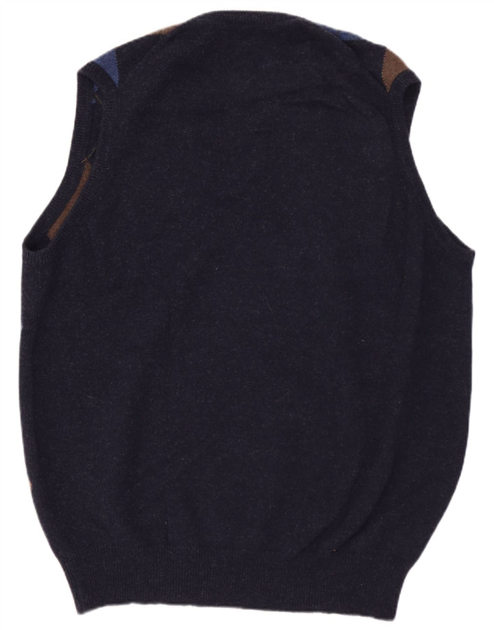 WILLIAM LOCKIE Vestă pentru bărbați Tank Top IT 52 Mare Lână de miel bleumarin