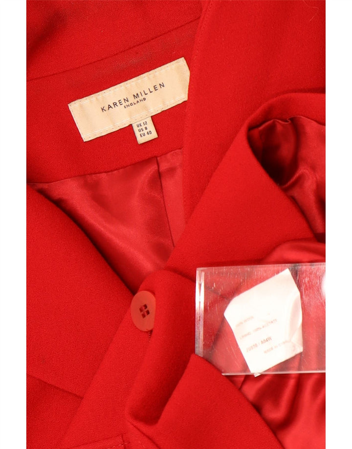Sacou blazer pentru femei Karen Millen, cu 3 nasturi, UK 12 Lână roșie medie