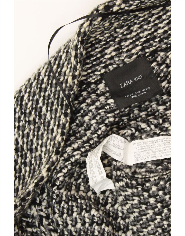 Pulover cardigan deschis supradimensionat pentru femei ZARA UK 14 Medium Black Flecked