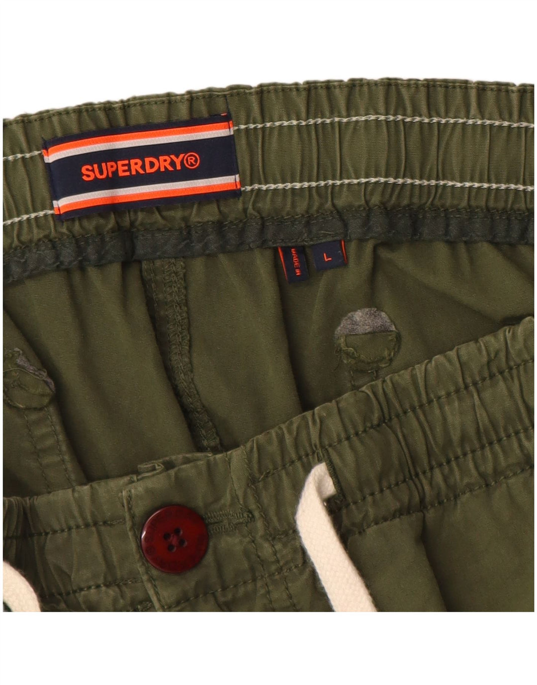 Pantaloni scurți chino Superdry pentru bărbați, mari W34, bumbac kaki