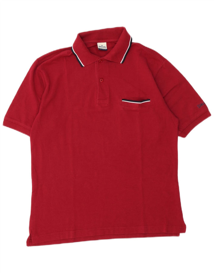 Tricou polo pentru bărbați Spalding Bumbac Burgundy mediu