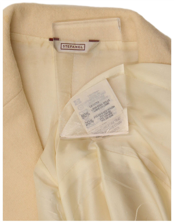 Sacou pentru femei Stefanel cu 3 nasturi UK 14 Medium Bej Lână